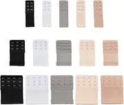 [Bbtcxjs] 15 Pcs Bra Extenders 2 Hooks 3 Hooks 4 Hooks x 3 Rows, Bra Strap Extenders, Bra Strap Extension, Soft Comfortable Bra Extender Straps Bra Extension for Women,Black/Beige/White/Skin Color/Silver Grey,
