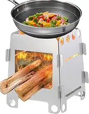 Wood Burning Camping Stove | Stainless Steel Stove Ultra Light | Portable Burner for Picnic Camp Hiking Backpacking, Wood Burning Cooking Gear