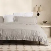 Sheridan Haywood Quilt Cover And Sheet Bedding Set in Stone Size: Super King Cotton