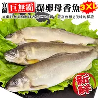 在飛比找PChome24h購物優惠-【海肉管家】宜蘭巨無霸3XL爆卵母香魚(4盒_3-5尾/92