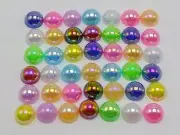 1000 Mixed Color Luster AB Acrylic Round Half Pearl 6mm FlatBack Beads Scrapbook