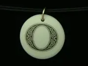 Touchstone Pottery Celtic Initial "O" Porcelain Necklace
