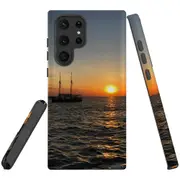 For Samsung Galaxy S22 Ultra Case, Armour Cover, Sailing Sunset