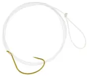 South Bend Gold Wide Gap Fluke Snelled Hook, #1/0