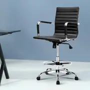 Mid Back Drafting Stool - Black