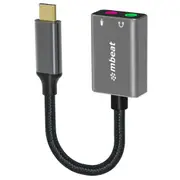 Mbeat ToughLink 15cm USB-C Male To Audio & Microphone Female Adapter For MacBook