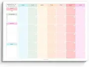 Monthly To Do List Notepad | Monthly Planner Desk Pad, Brain Dump, Organizer and Priority List | 50 Undated Tear Away Sheets | A4 Rainbow