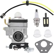 [NIMTEK] NEW WYK-74 Carburetor with Fuel Filer Spark Plug Fuel Linke Kit For Husqvarna 145BT KAWASAKI TE45DX Blower Walbro WYK-74-1