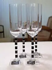 Set of 4 Mikasa Viewpoint Lead Crystal Fluted Champagne Glasses New w/ Tags