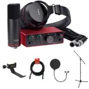 Focusrite Scarlett Solo USB-C Audio Interface w/ Holder, Stand, Filter & XLR KIT