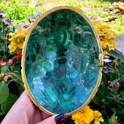 Malachite polished bowl natural crystal healing gemstone - pc#2