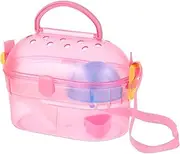 1Set Chinchilla Travel Case for Hamsters Portable Outdoor Carrier with Feeder Water Dispenser Bathtub Lightweight Pet Transport Container for Animals