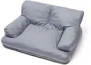 Craoopii Pet Sofa Bed, Vintage Cat Dog Faux Leather Sofa with Non-Slip Bottom for Dogs Cats (Grey, Large)