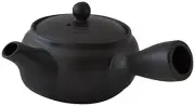 Banko ware flat type teapot size 2.0 black glaze K22-25