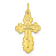 Ss/Gold Plated Stelring Silver Gold-Tone Polished Solid Miraculous Symbols Cross Pendant