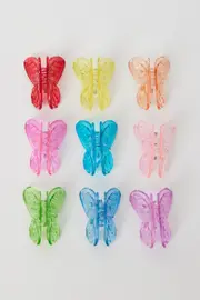 Multi 9 Pack Butterfly Mini Claw Clips - Size ONE, Women's Hair Accessory