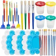 34PCS ren Paintbrushes Washable Paint Brushes S e Painting Brush Set for Toddler Early DIY Learning Toys Finger Paints s ES Art Supplies s for Acrylic Crafts Tempera Paints Multicolor 34pcs