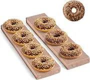 Niyanghome 2Pcs Cedar & Burlap Bagel Boards, 41x9x2cm, Fits 3-4 Bagels Each, Even Crust