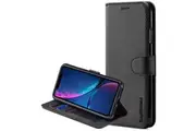 For Apple iPhone XR Case, SupRShield Wallet Leather Flip Magnetic Stand Case Cover For Apple (Black)