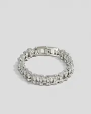 [REPUBLIK] REPUBLIK Men's Metal Bike Chain Bracelet in Silver One Size Silver