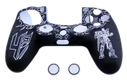 Silicone Cover For PS4 Controller Case Skin - Transformer Design White + Grips