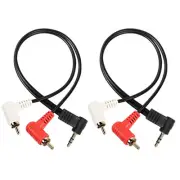 Dual RCA Stereo Y Splitter Cable for 3.5mm Devices 2-Pack