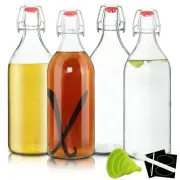 4 Pack 32oz Swing Top Glass Beer Bottles with Airtight Seal for Home Brewing