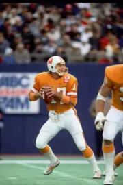 Quarterback Steve DeBerg Tampa Bay Buccaneers drops back to pass a- Old Photo