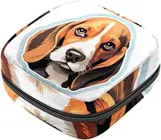 Sanitary Napkin Storage Bag,Period Bag,Dog Beagle Cartoon Dog,Sanitary Bags for Feminine Products