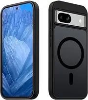[Tawarror] Magnetic Case for Google Pixel 8a Case, Compatible with Magsafe, Matt Translucent Mobile Phone Case for Pixel 8a PC Back Scratch-Resistant Soft TPU Shockproof Anti-Fingerprint Protective Case