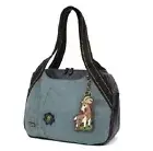 Chala Bowling Tote Large Bag Pleather Stone Indigo Blue GOAT Coin Purse New