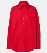 [McQueen] McQueen Oversized cotton poplin shirt AU 12 red