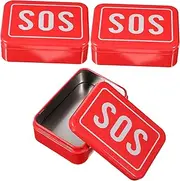 3-pc Outdoor First Aid Kit Portable Medicine Box Emergency Box Fireproof Shockproof for Camping Hiking