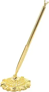 Operitacx Luxury Gold Color Fixed Stand Ballpoint Pen for Business Signature Office Hotel Elegant Writing Tool