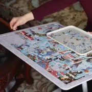 Foldable Puzzle Board Felt Mat for up to 1000 Pieces of Jigsaw Puzzle 80cmx60cm