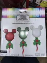 3 Disney Magic Holiday ColorMotion "Glittering" Mickey Mouse Ear Pathway LEDs