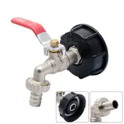 1/2" 1000L IBC Tote Tank Hose Fitting Adapter with Brass Faucet Valve Switch Tap