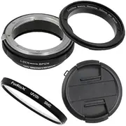 Fotodiox 52mm Macro Reverse Ring Filter Kit Compatible with 52mm Filter Thread Lenses to Nikon F-Mount Cameras - with UV Filter, Mechanical Aperture Control Adapter, and Cap