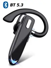 Wireless Bluetooth-5.3 Earpiece Noise Cancelling Trucker Headset Dual Mic Earbud