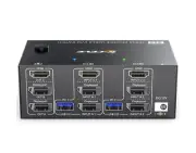 Triple Monitor KVM Switch 3 Monitors 2 Computers 8K@60Hz 4K@144Hz,MLEEDA HDMI...