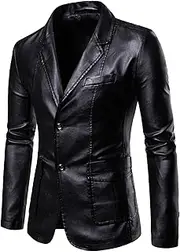[Zylphorix] Men's Brown Leather Jacket - Classic Notch Lapel Design with Functional Pockets & Smooth Finish