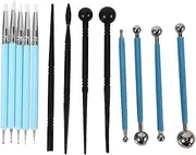 13pcs Polymer Modeling Clay Sculpting Tools, Dotting Pen, Silicone Tips, Ball Stylus, Pottery Ceramic Clay Indentation Tools Set Also for Cake Fondant Decoration and Nail Art