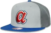 Mitchell & Ness Atlanta Braves Cooperstown Triple Play Snapback Cap, Adjustable Hat Grey Blue, Grey Blue, One Size