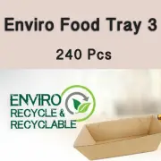 Cardboard Food Tray 3 240Pc Kraft Takeaway Chicken Fish Chip Catering Snack Tray