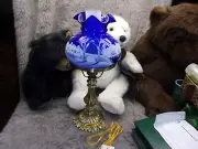 Fenton Cobalt Blue Canaan Valley Table Lamp Rare - NOS