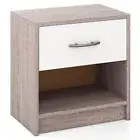 Bedside Table Nightstand with Drawer and Open Storage Shelf-Light Gray - Color: