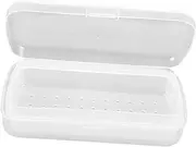 FOMIYES Box for Nail Art Tools Compact Manicure Tool Sterilizer Tray with Drain Portable Organizer for Tweezers Nail Equipment Transparent Design