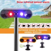 Solar Outdoor Motion Sensor Alarm-129db Loud Siren Lamp Noise Maker, 4 Modes