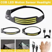 Linterna frontal LED recargable de haz ancho de 180° con sensor de movimiento