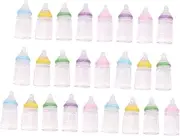 Toyvian Cute Miniature Bottle Toys 25pcs Mini Milk Bottles for Boys and Girls Bath Time Decorations DIY Collection